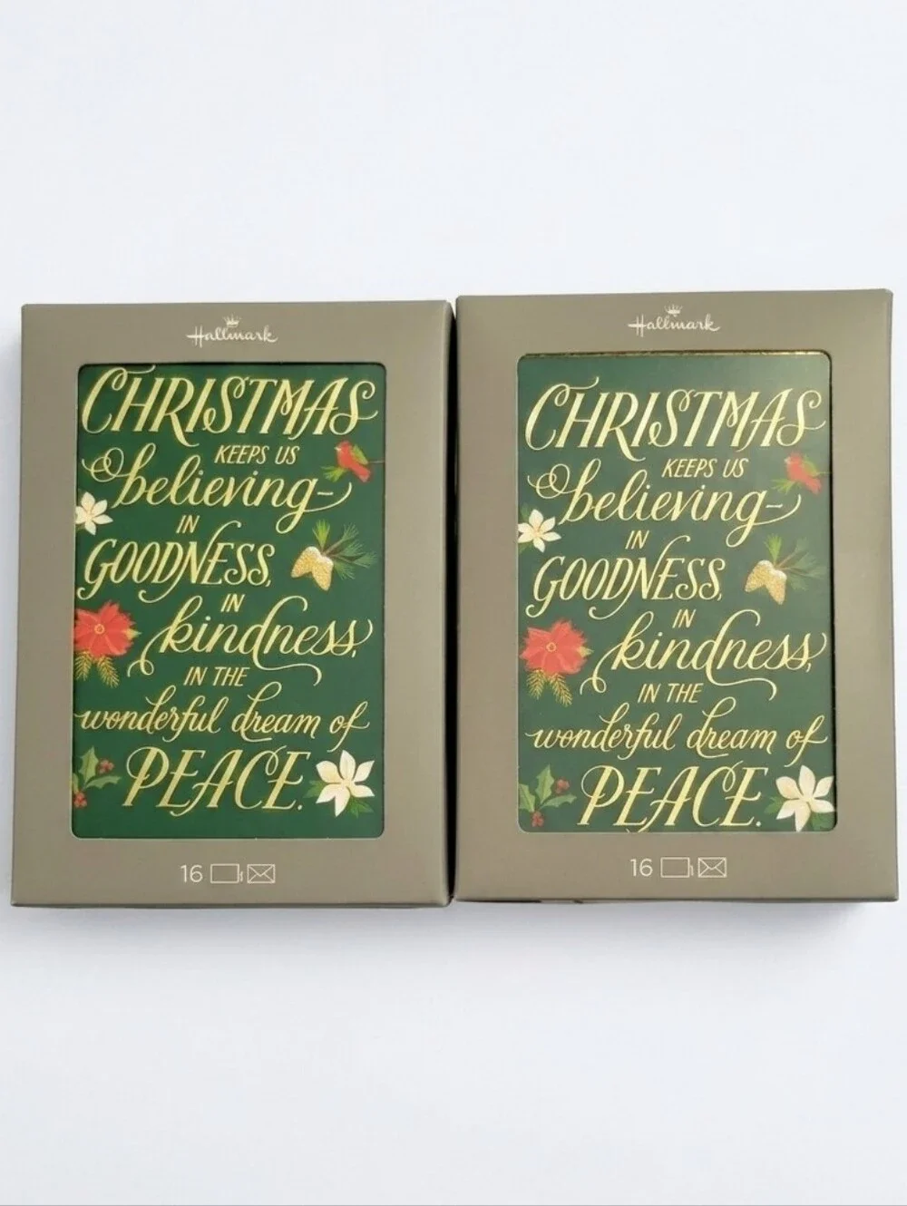 Hallmark Christmas Cards 'Christmas Keeps Us Believing In Goodness'- Set of 2